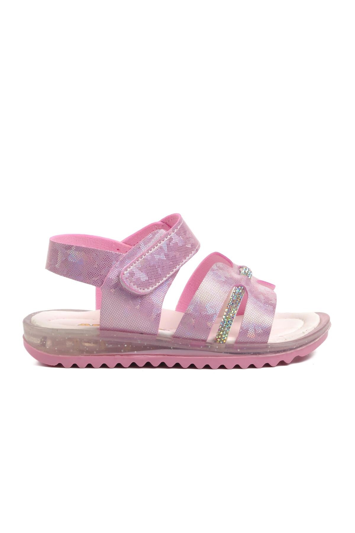 ايكمودصندل مسطح وردي لامع للأطفال من Ayakmod Arz 1000 B