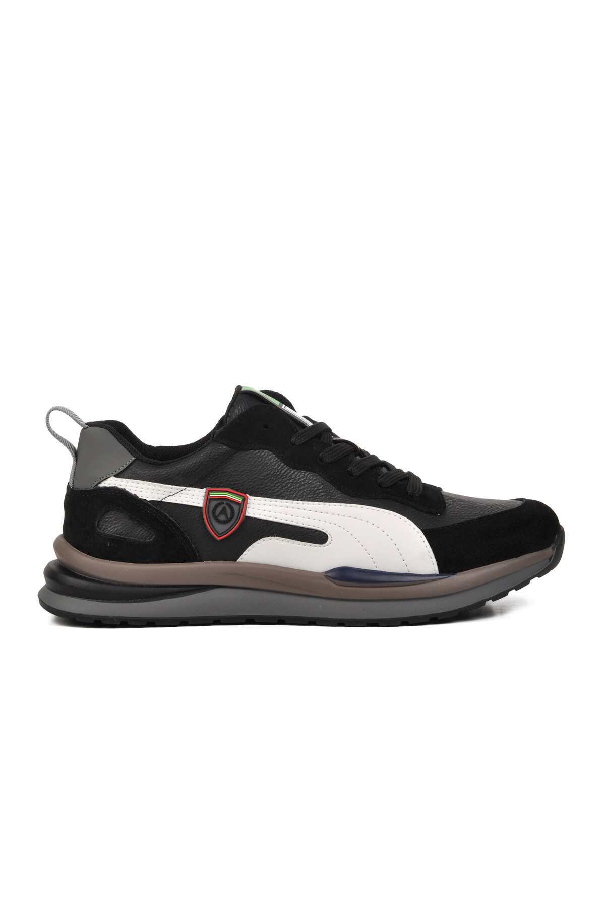 gujaBlack Genuine Leather Men's Sneakers 24Y565 M