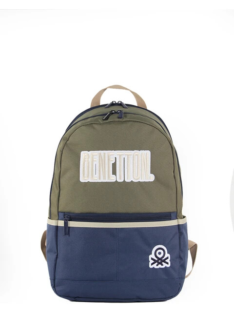 United Colors Of BenettonKhaki-Navy Unisex Backpack 03859