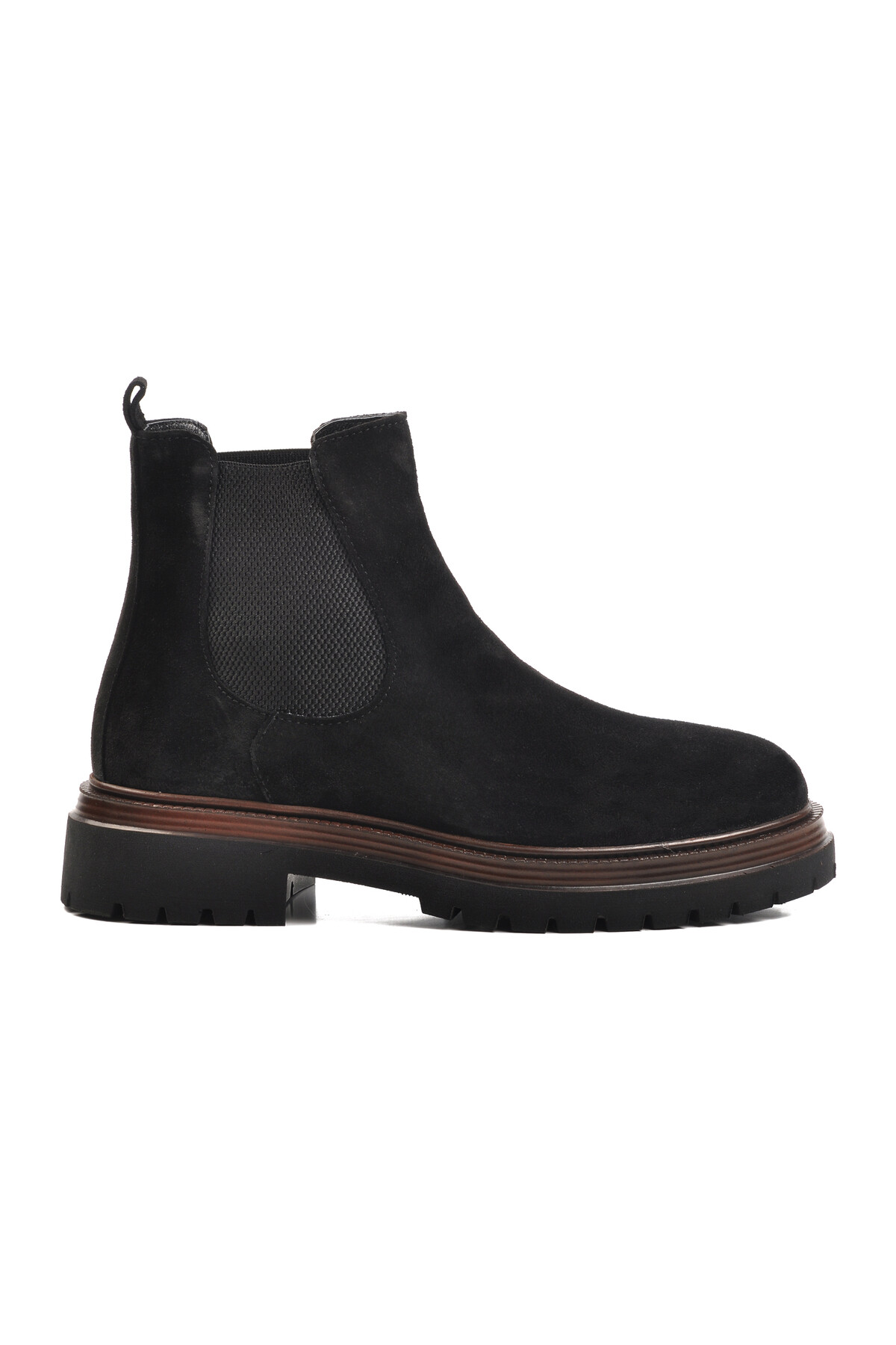 AyakmodBlack Nubuck Genuine Leather Men's Chelsea Boots Br-44001 M