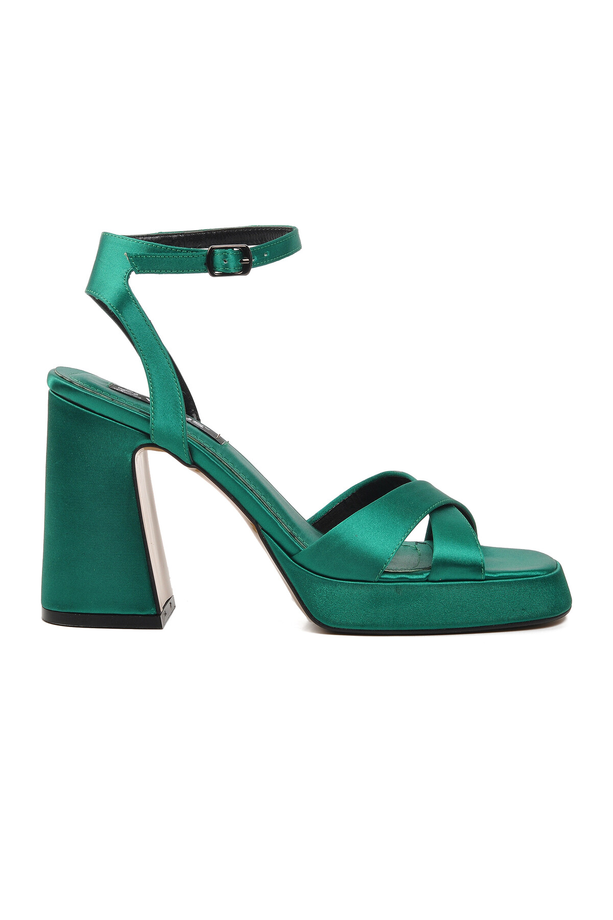 فينوسحذاء سهرة نسائي من الساتان الأخضر 23101322Y Z