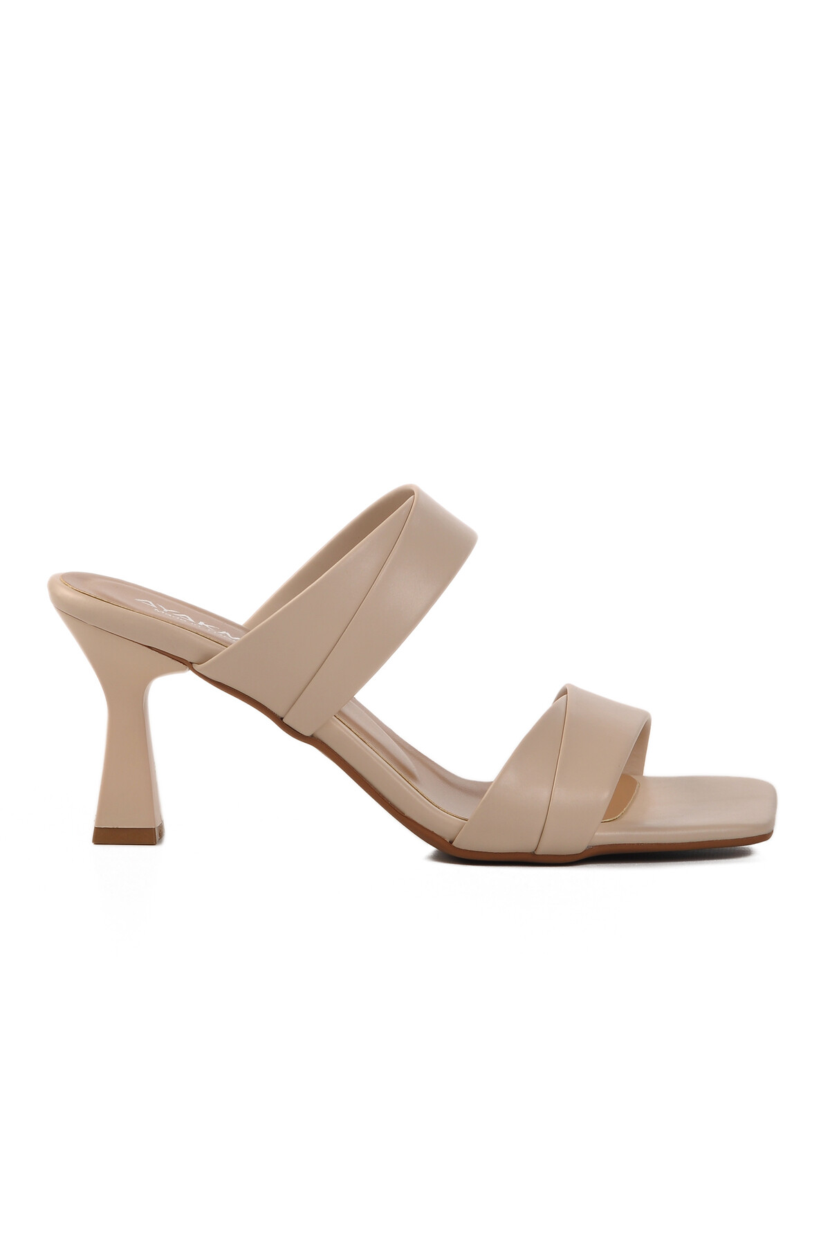 AyakmodBeige Women's Heeled Slippers 576006 Z