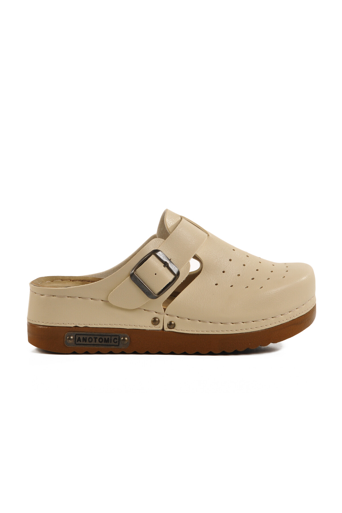 AyakmodBeige Anatomical Unisex Sabo Slippers 07-008 G