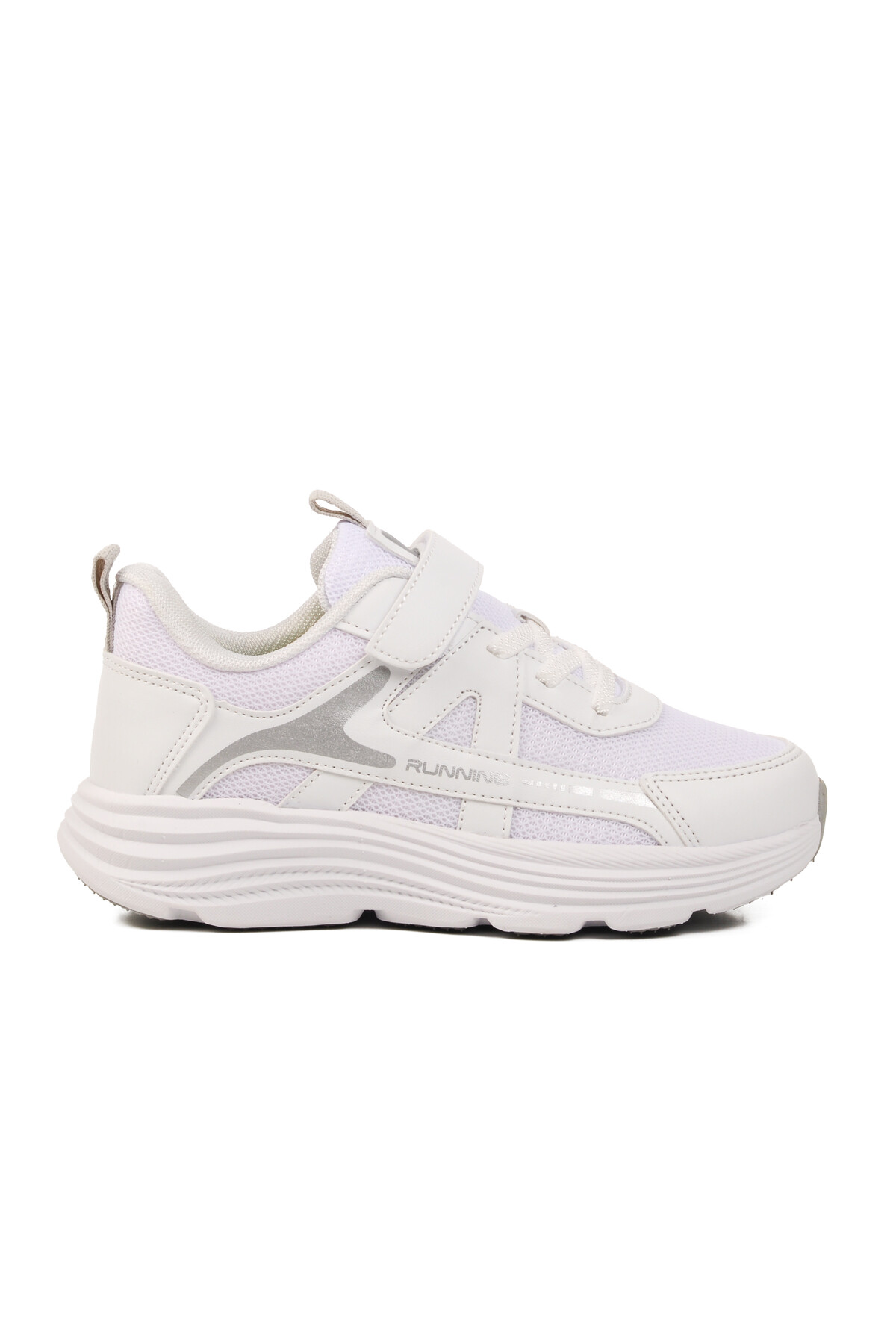 PepinoBeyaz Gri Cırtlı Erkek Çocuk Spor Ayakkabı 1880 F