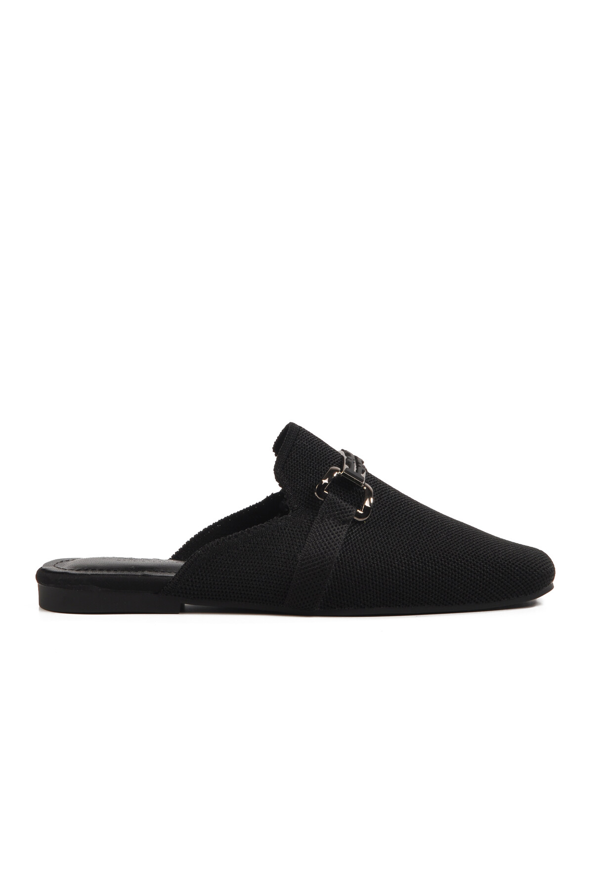 AyakmodBlack Knit Light Thin Sole Closed Front Women's Slippers 277132 Z