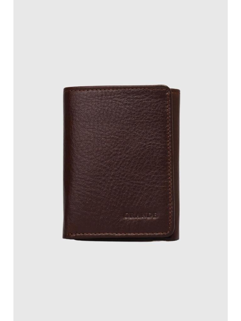 Brown Genuine Leather Magnetic Men's Wallet 1414