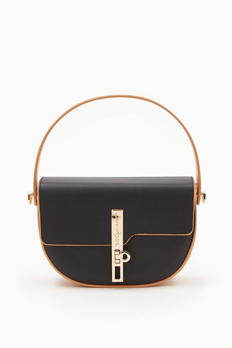 LevidorBlack Camel Women's Handbag and Shoulder Bag 930125
