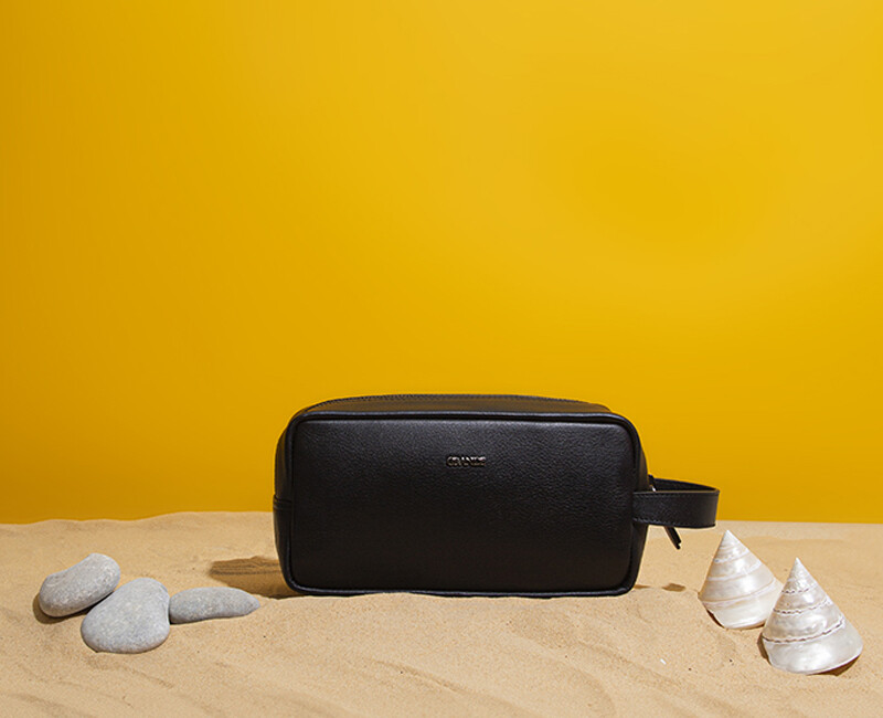 Black Genuine Leather Men's Handbag 4290