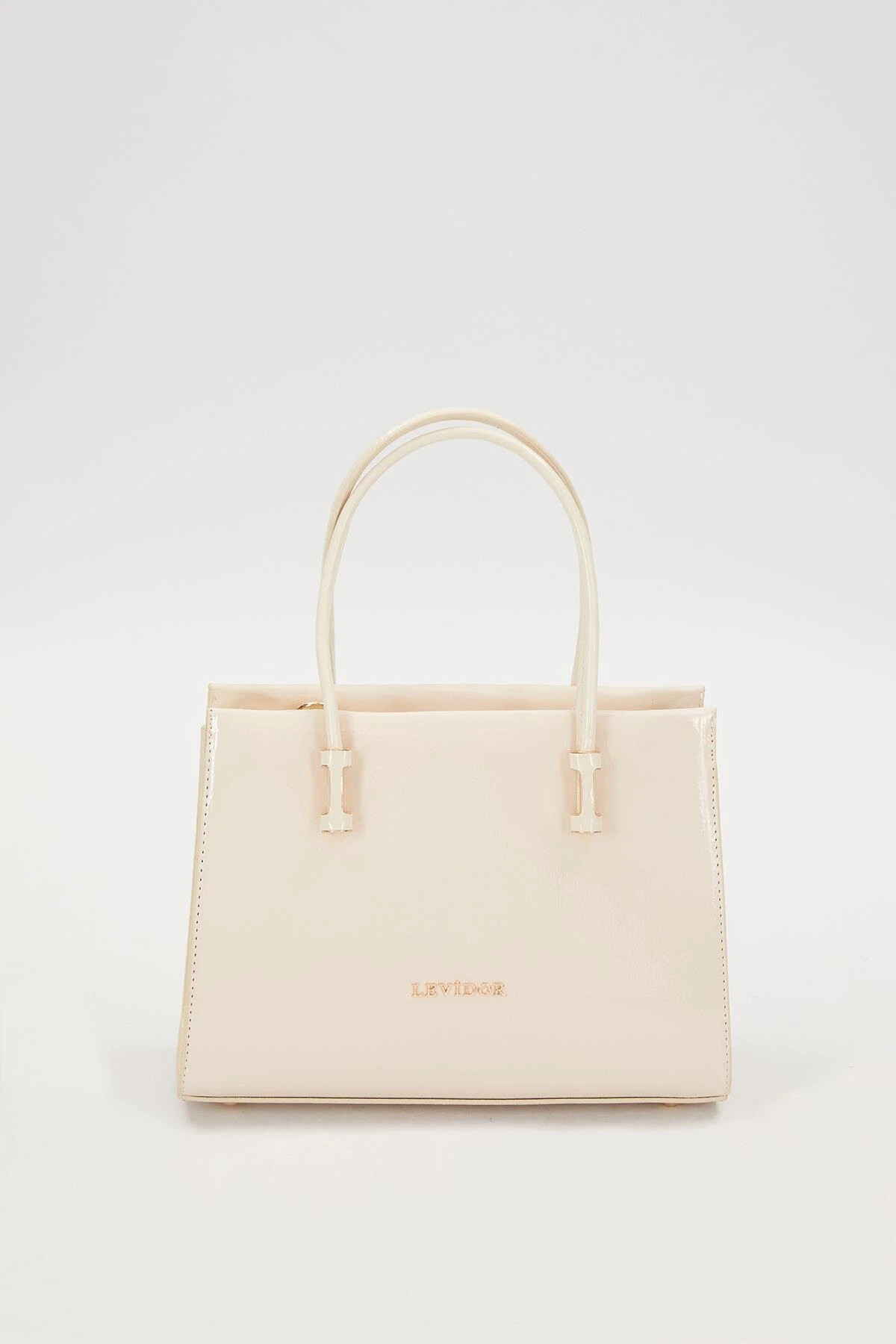 LevidorCream Patent Leather Women's Hand and Shoulder Bag 930156