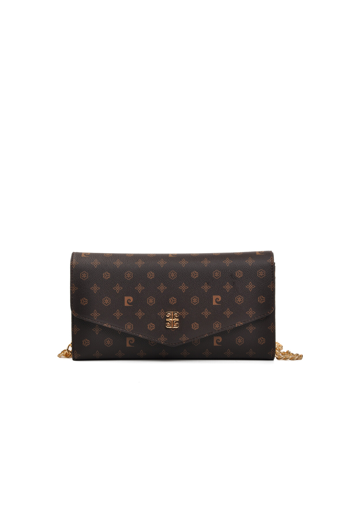 بيير كاردانحقيبة كتف نسائية بنية اللون 23Y706-MN محفظة كلاتش