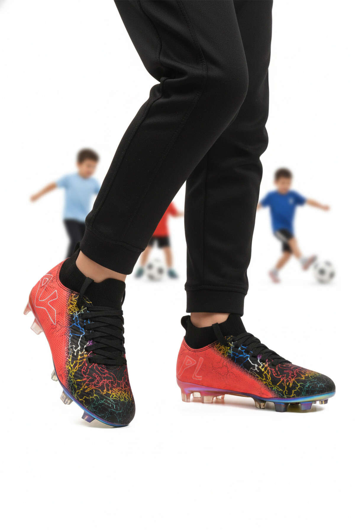 PlayupSiyah Fuşya Bilekten Çoraplı Erkek Çocuk Krampon FK-252-153 F