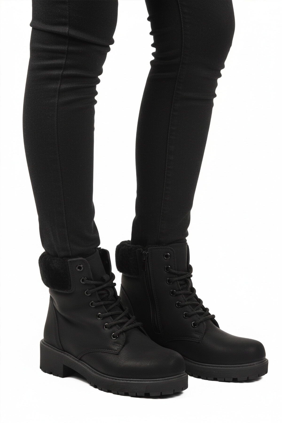 AYK'SSiyah Zümrüt İçi Polarlı Kaymaz Kadın Bot Marc 4030 Z