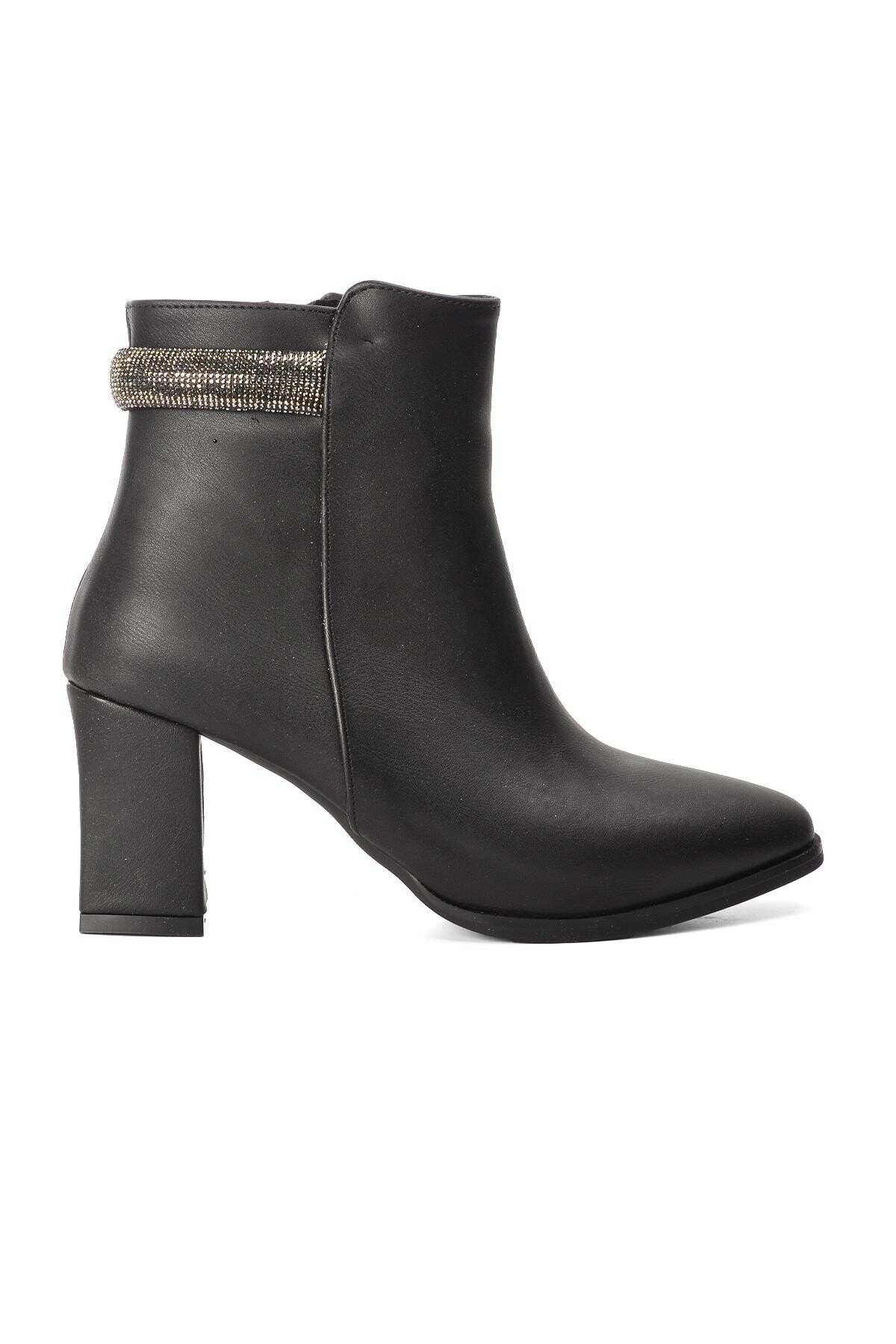 AyakmodSiyah Topuklu Kadın Bot 1709 Z
