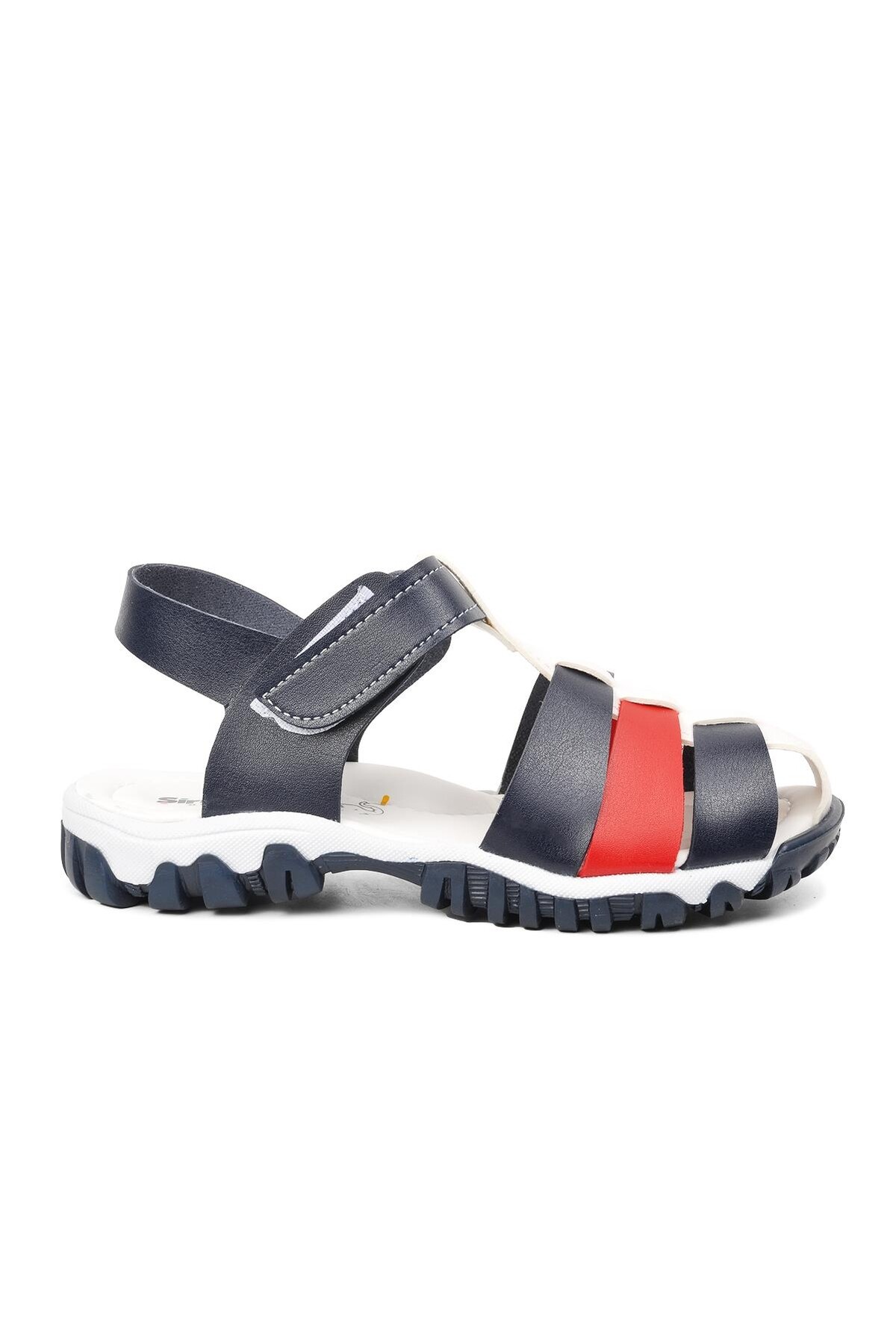 AyakmodNavy Blue-White Boy's Sandals Şng 210111 F