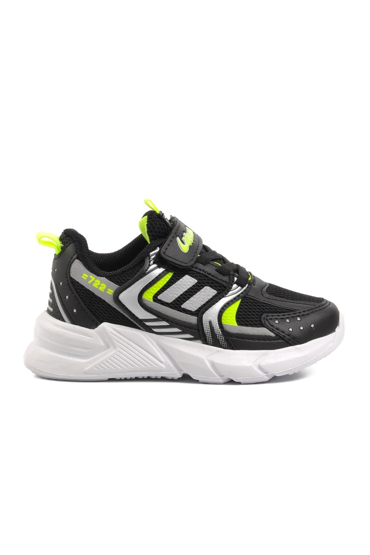 AyakmodBlack-F.Yellow Children's Sports Shoes 722Y P