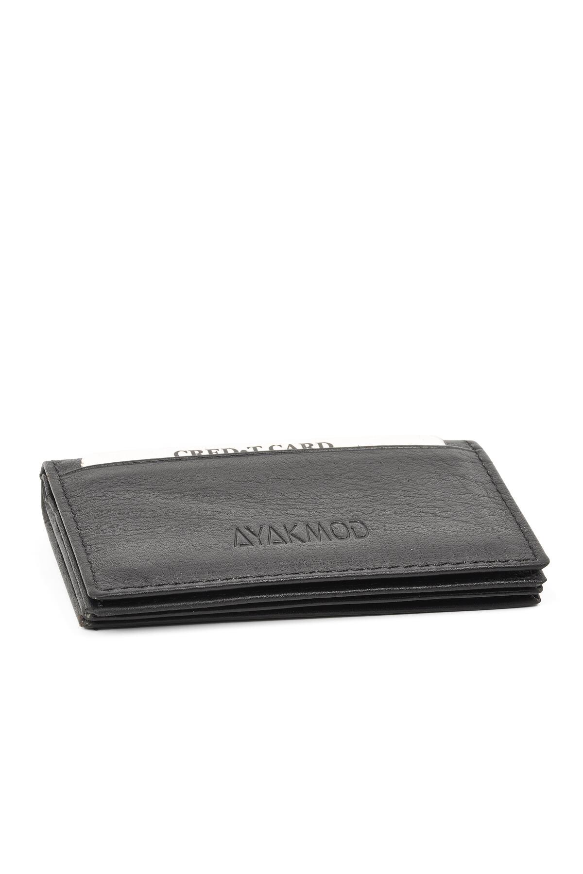 AyakmodBlack Genuine Leather Men's Card Holder 9524