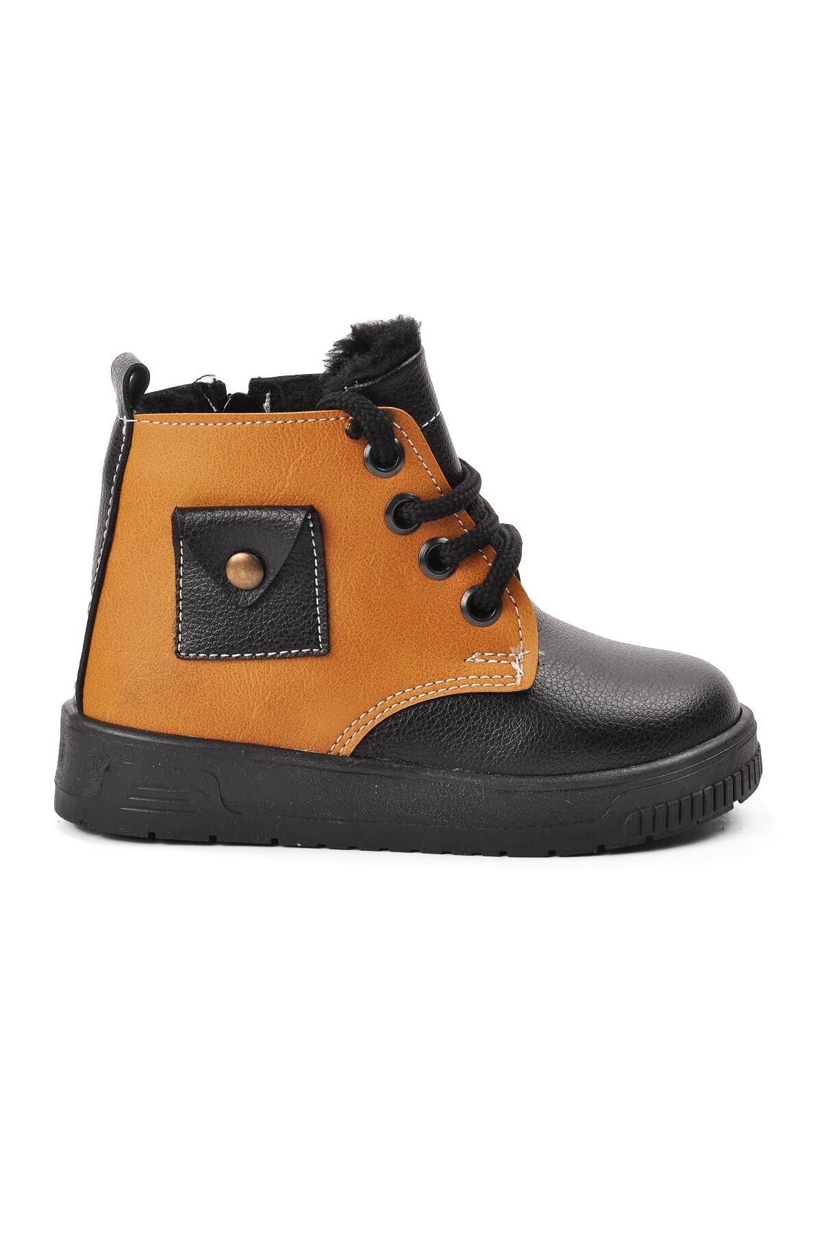 AyakmodBlack-Camel Unisex Kids Boots 2301003 B