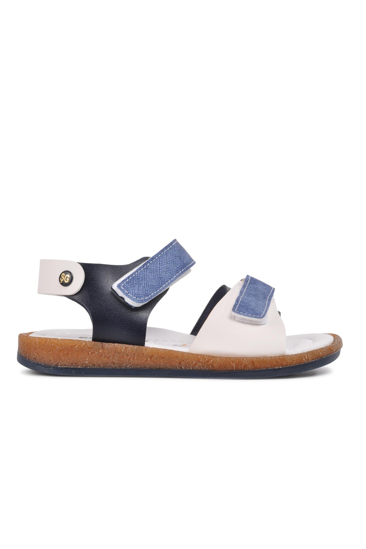 AyakmodNavy Blue White Orthopedic Boy's Sandals 210109 Ç