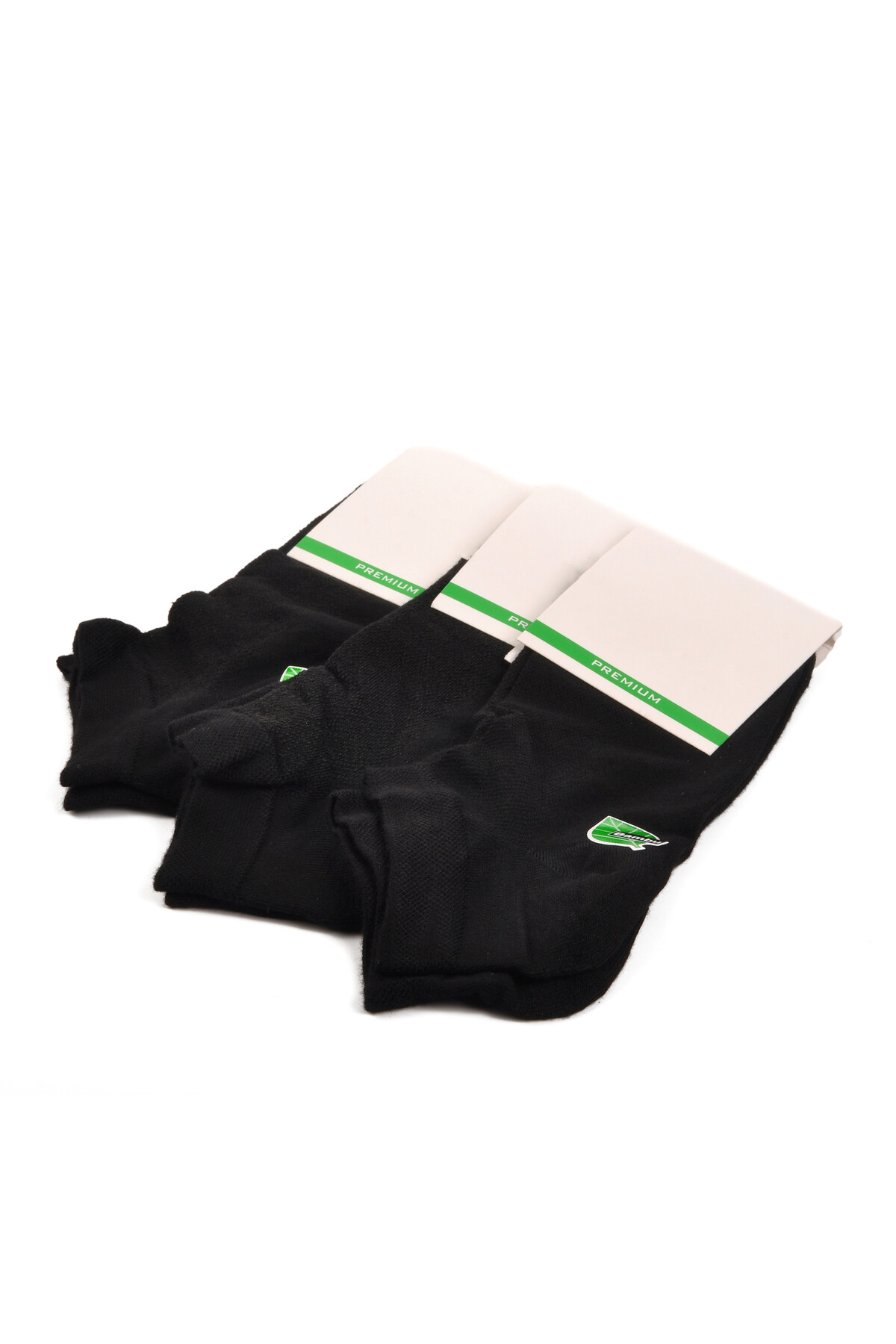 ايكمودجوارب كاحل من الخيزران الأسود للجنسين، عبوة من 3 قطع، 24K004