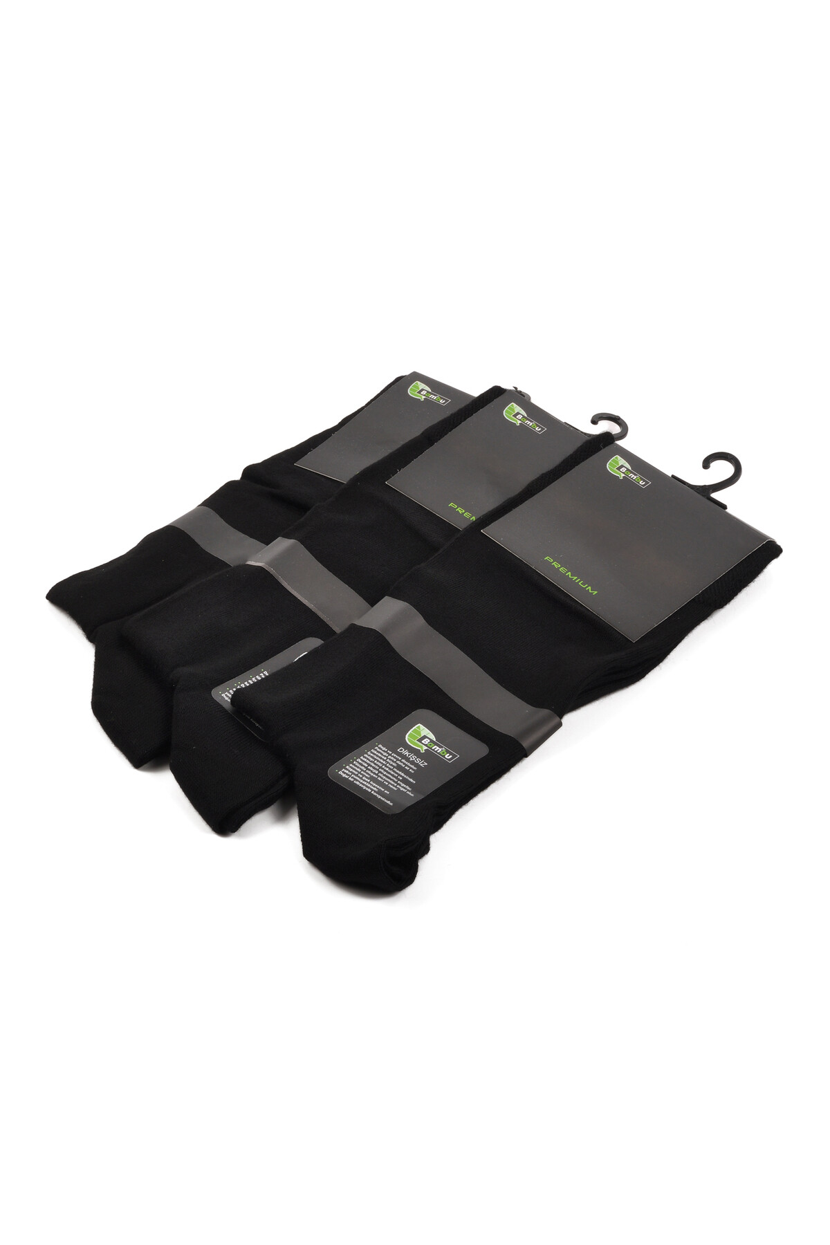 ايكمودجوارب طويلة من الخيزران الأسود للجنسين، عبوة من 3 قطع، 24K006