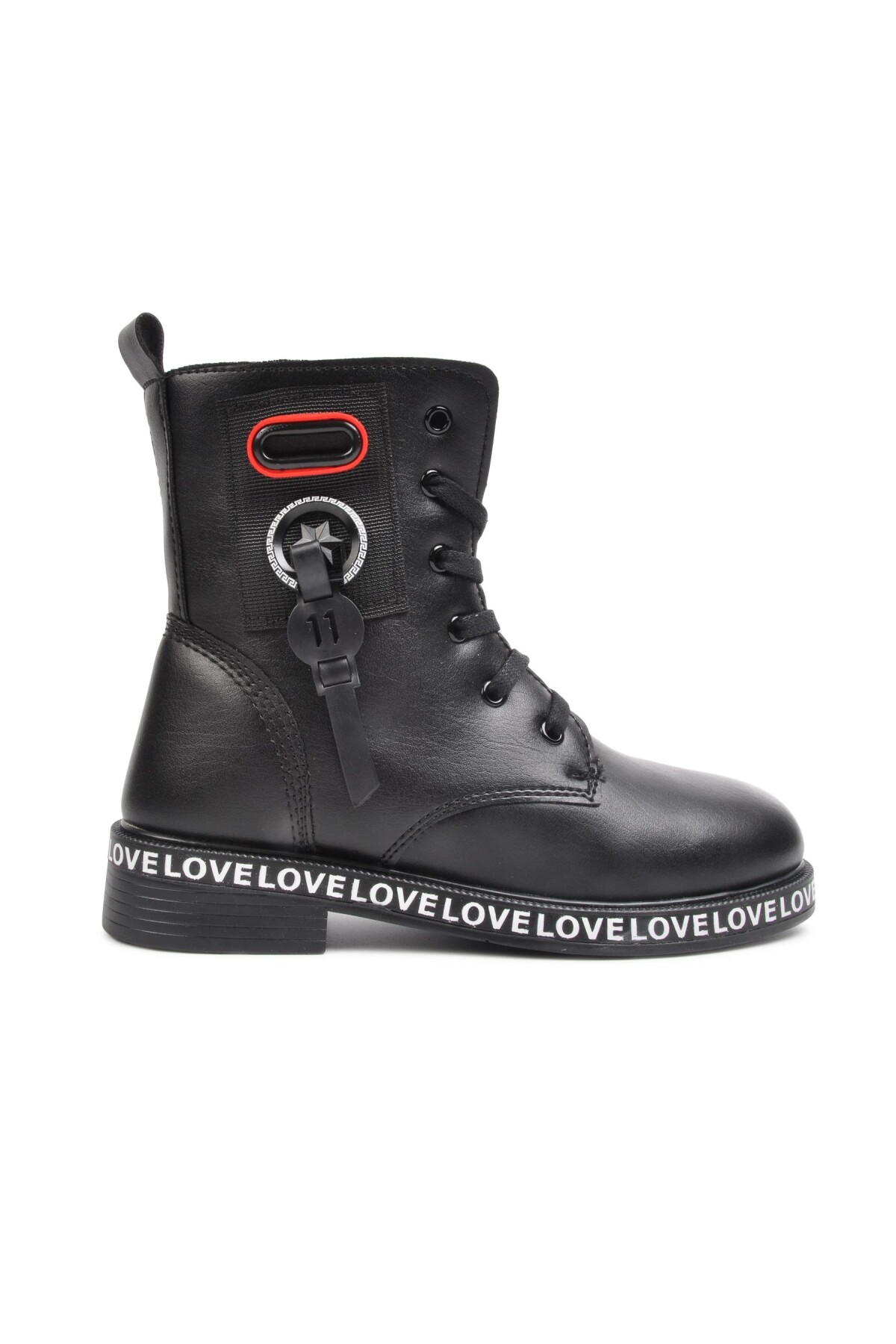 ايكمودحذاء أسود بسحاب للبنات 7085 F