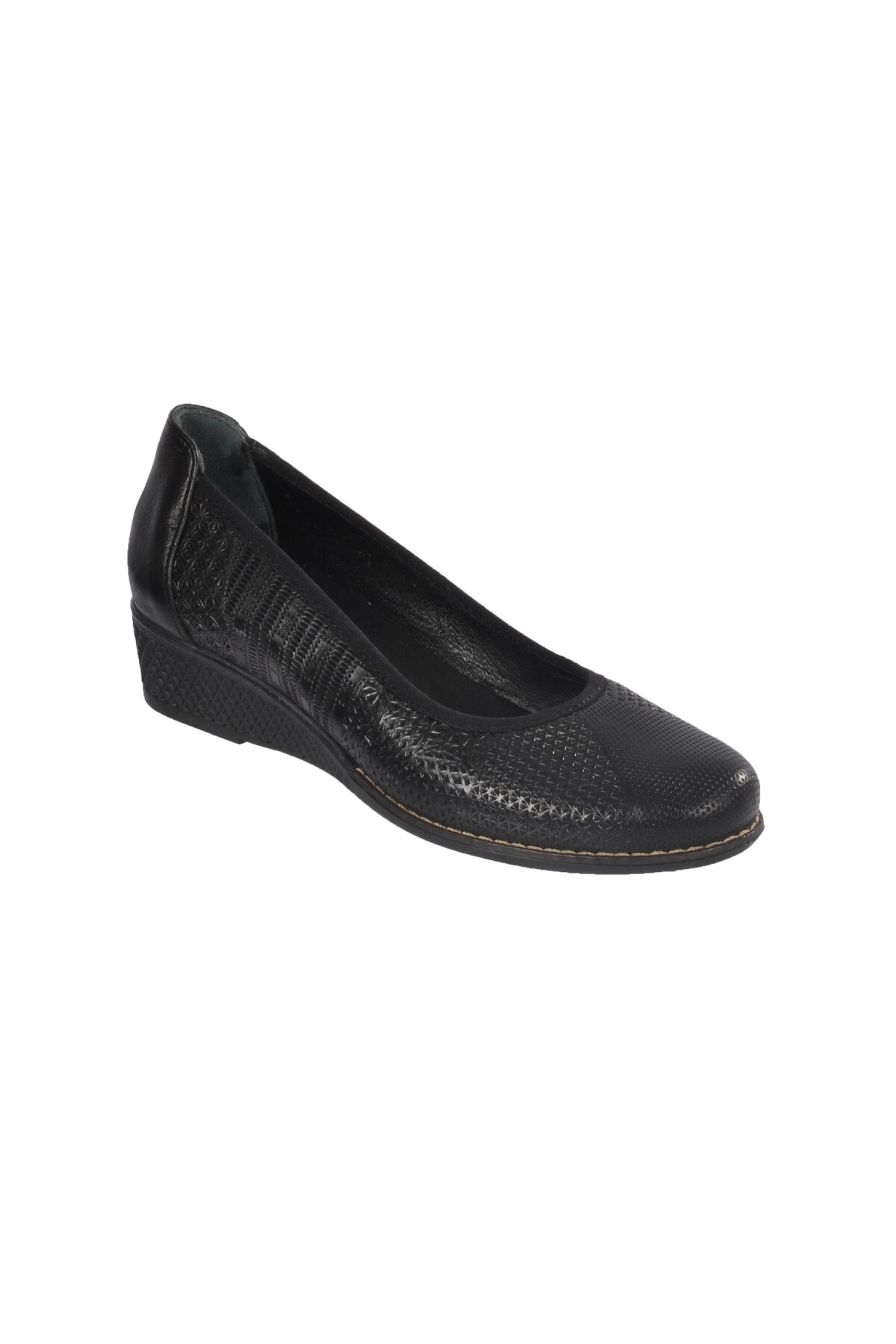 فوييجرحذاء كاجوال نسائي تشريحي من الجلد الطبيعي باللون الأسود اللامع 7907 Z