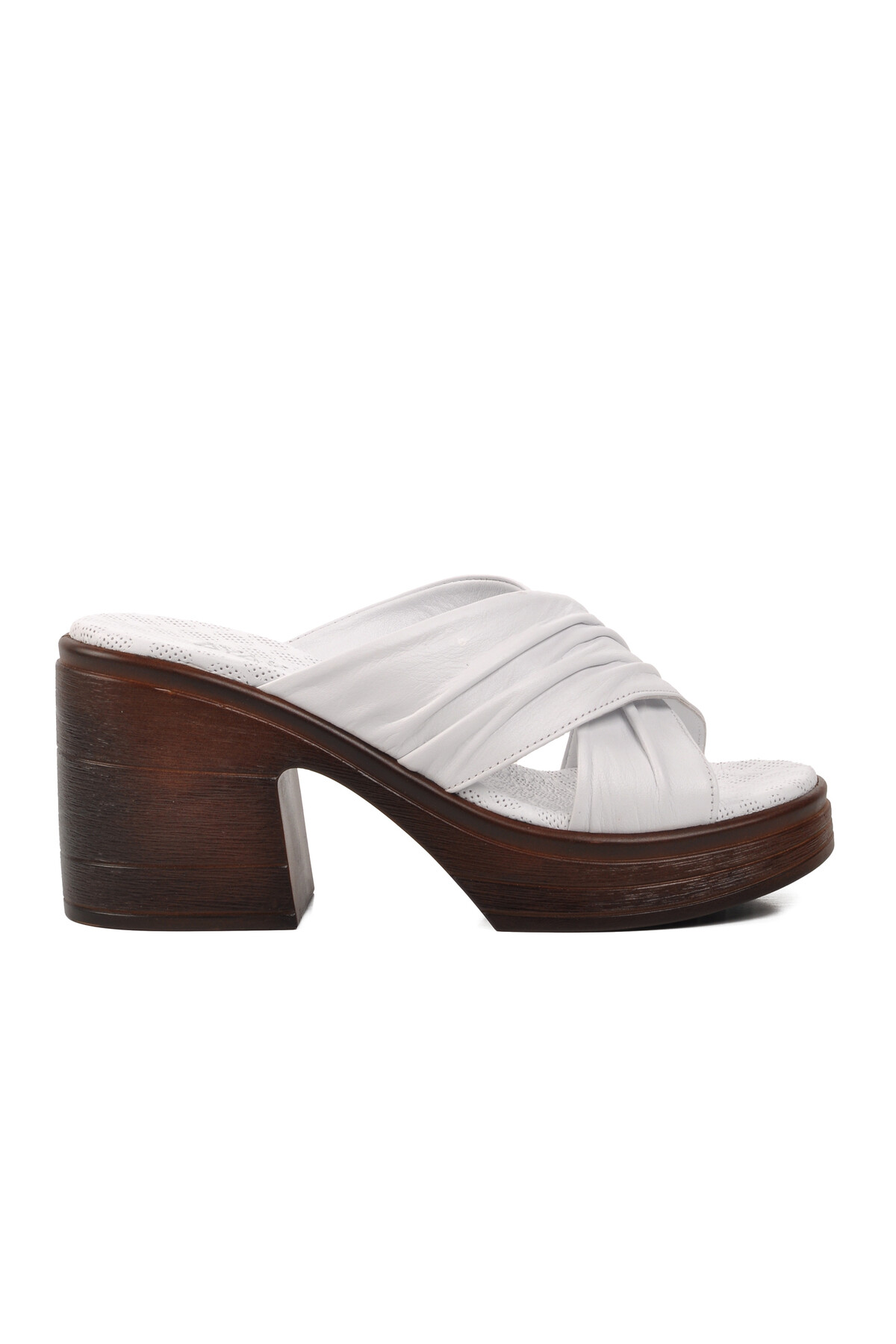 AyakmodBeyaz  Kadın Topuklu Terlik 523004 Z