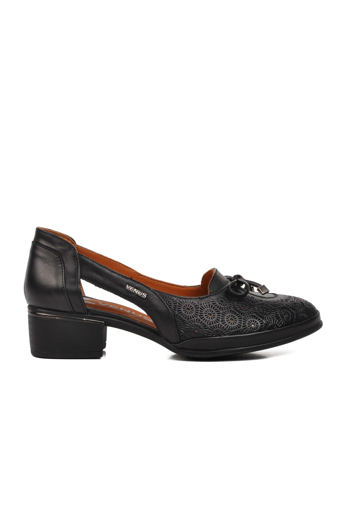 فينوسحذاء نسائي كلاسيكي بكعب عالٍ من الجلد الطبيعي باللون الأسود 2312522Y Z