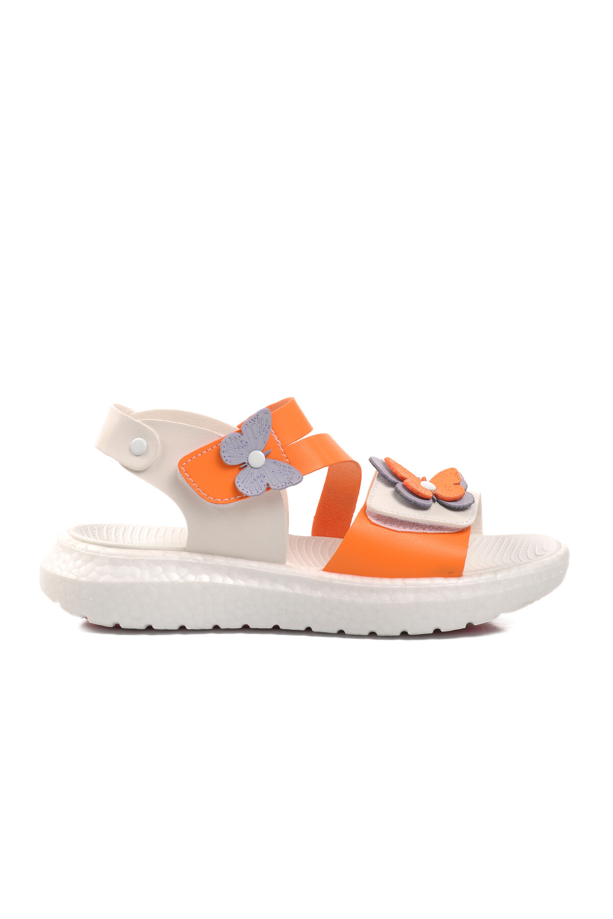 AyakmodWhite-Orange Girl's Flat Sandals 24-997 F