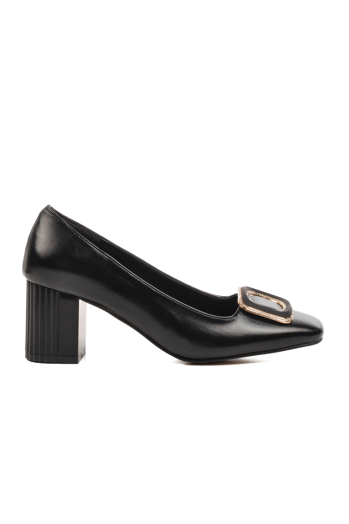 AyakmodSiyah Cilt  Kadın Topuklu Ayakkabı 357106 Z