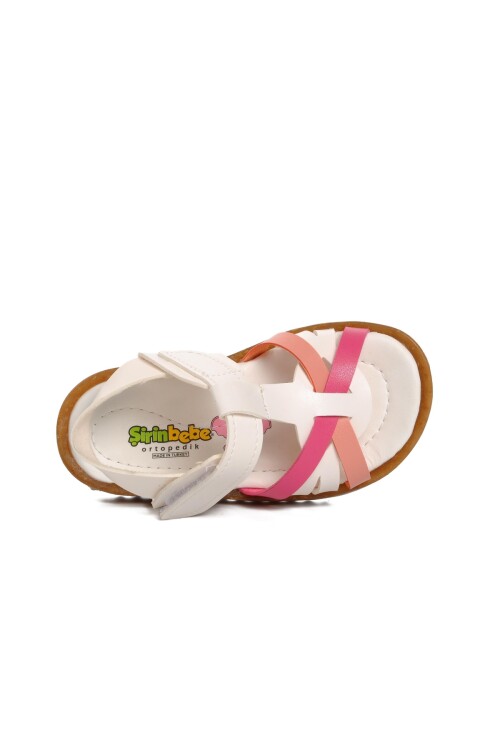 White Pink Orthopedic Girls Sandals 22Y07 B