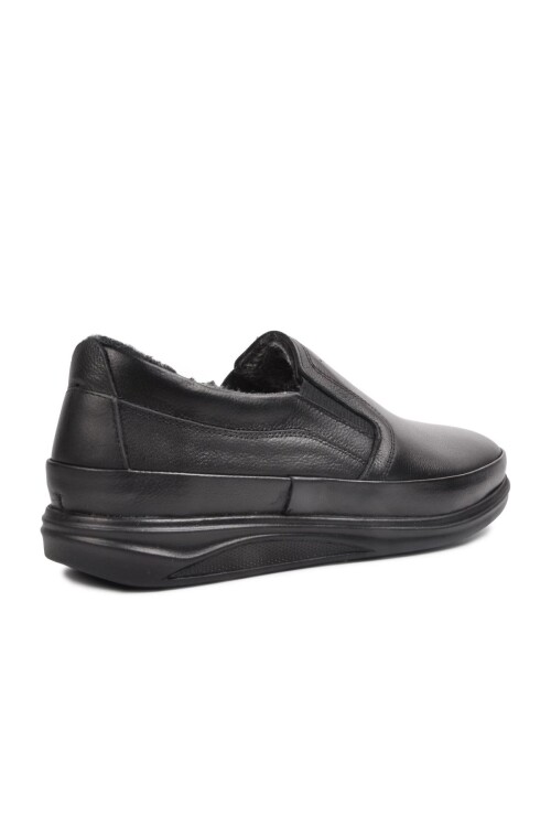 Siyah Hakiki Deri Erkek Günlük Ayakkabı 478 M Kürklü