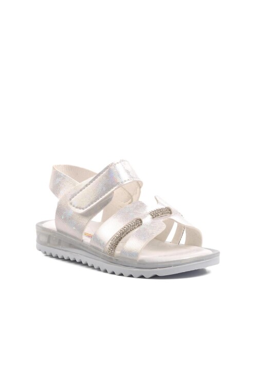 ايكمودصندل مسطح أبيض لامع للأطفال من Ayakmod Arz 1000 B