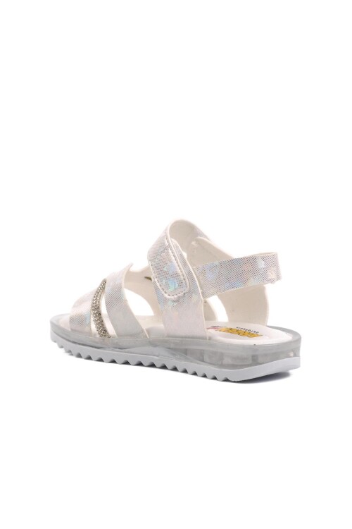 ايكمودصندل مسطح أبيض لامع للأطفال من Ayakmod Arz 1000 B