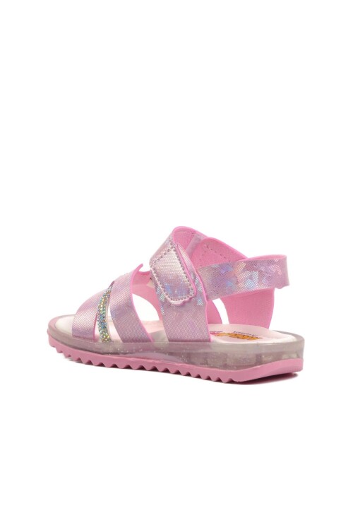 ايكمودصندل مسطح وردي لامع للأطفال من Ayakmod Arz 1000 B