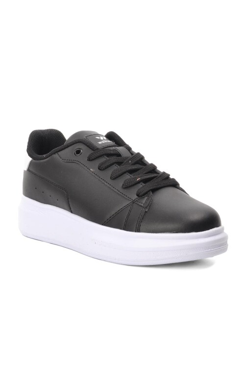Black and White Lace-Up Womens Sneakers Nadia G