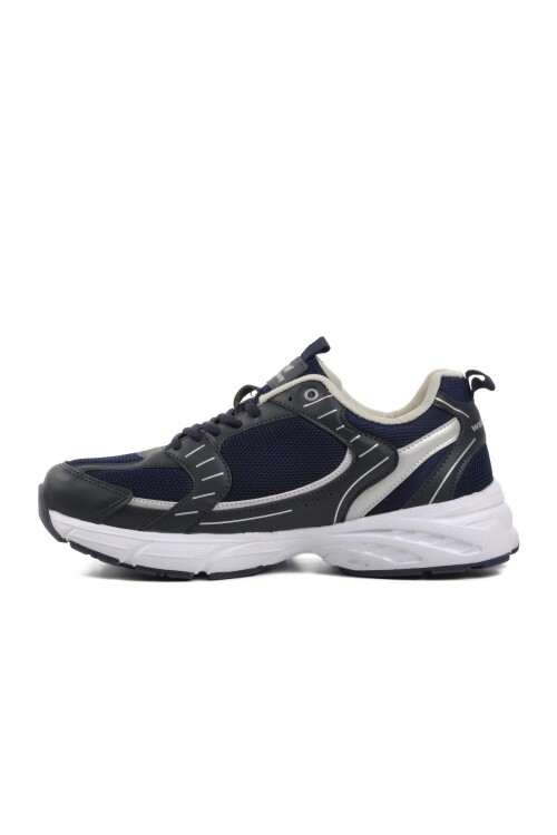 Navy Blue White Mesh Mens Sneakers Run M