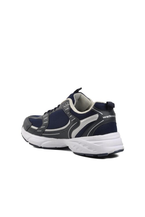 Navy Blue White Mesh Mens Sneakers Run M