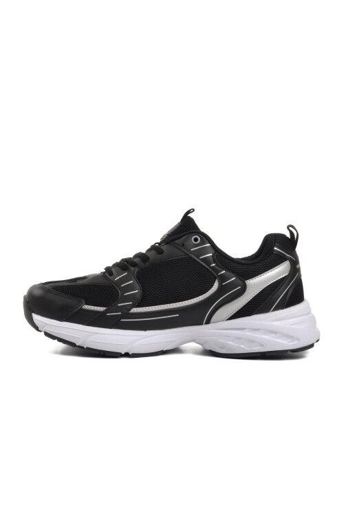 Black and White Mesh Mens Sneakers Run M