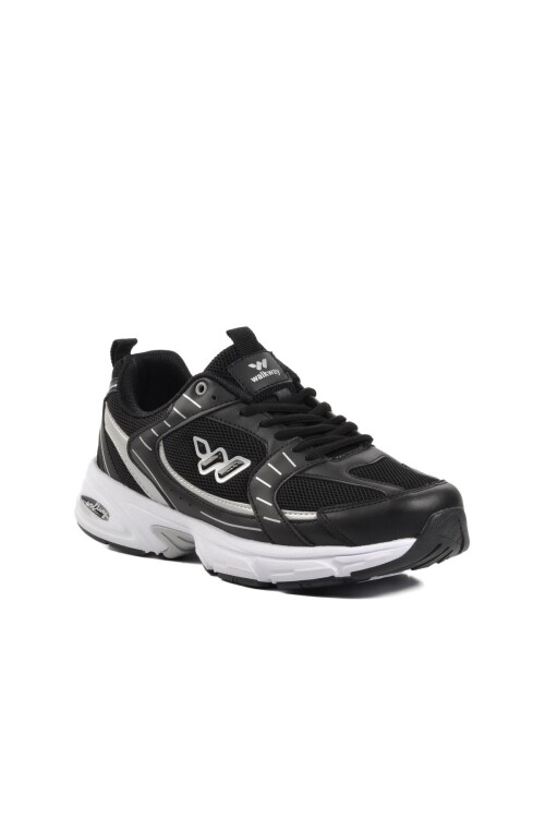 Black and White Mesh Mens Sneakers Run M