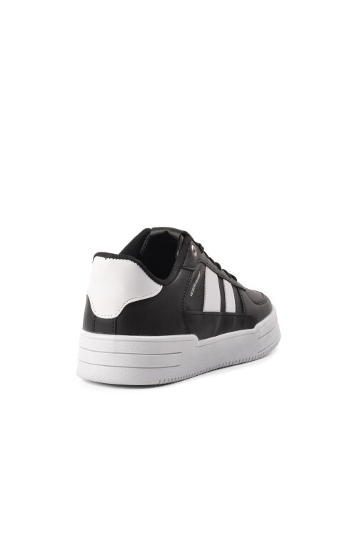 Black and White Lace-Up Lightweight Mens Sneakers Sandy M