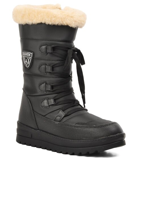 Black-Beige Womens Snow Boots Yuja Z