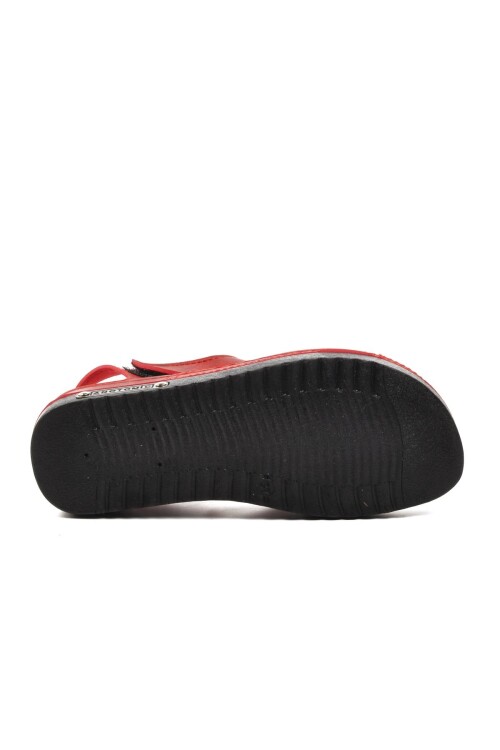 Kırmızı Kadın Yüksek Taban Sandalet 07-109 RR Z