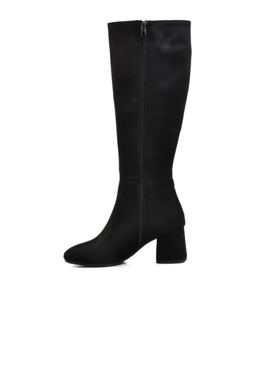 حذاء نسائي من جلد الغزال الأسود 344110 Z