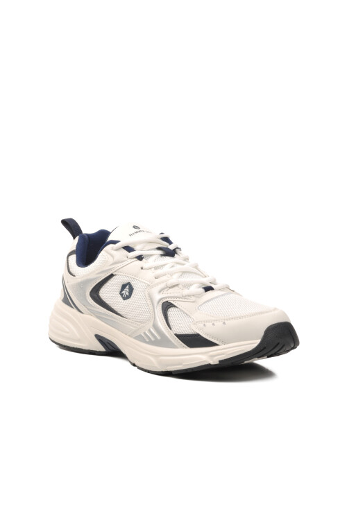 White-Navy Blue Textile Mens Sports Shoes Songa 101 23144 M (Large Size)