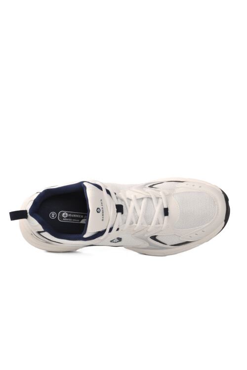 White-Navy Blue Textile Mens Sports Shoes Songa 101 23144 M (Large Size)