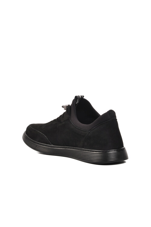 حذاء كاجوال رجالي من جلد النوبوك الأسود 382003 M