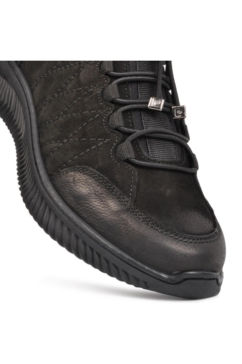 Siyah Nubuk Hakiki Deri Erkek Casual Ayakkabı 77541 M