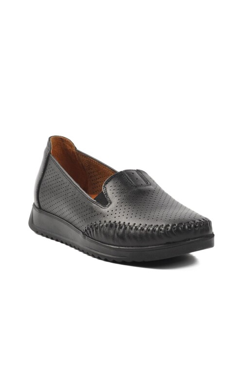 حذاء نسائي كاجوال من الجلد الطبيعي باللون الأسود مقاس 48 Z