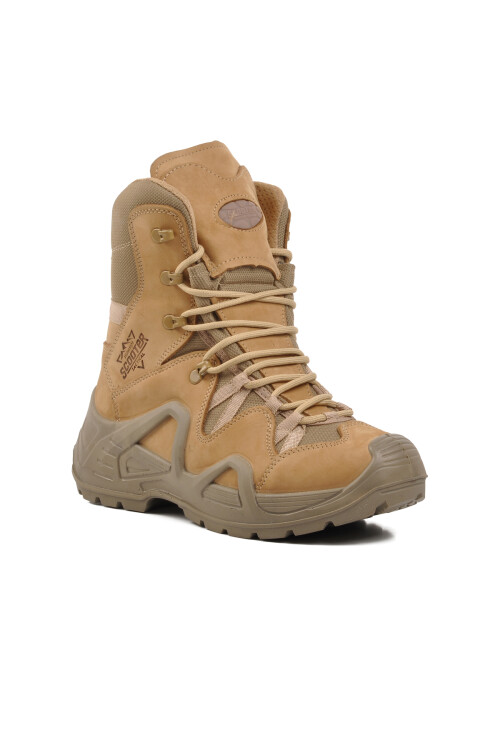 Beige Nubuck Waterproof Mens Outdoor Boots P1490 M